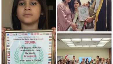 الطفلة البحرينية “ماه يوسف زينل ” تفوز بالجائزة العالمية لفنون الأطفال بموسكو